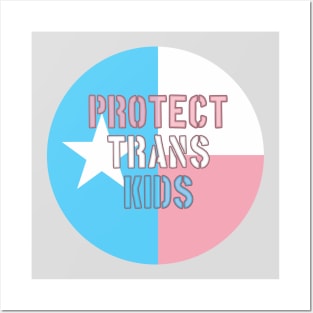 Protect Trans Kids Texas Flag (circular) Posters and Art